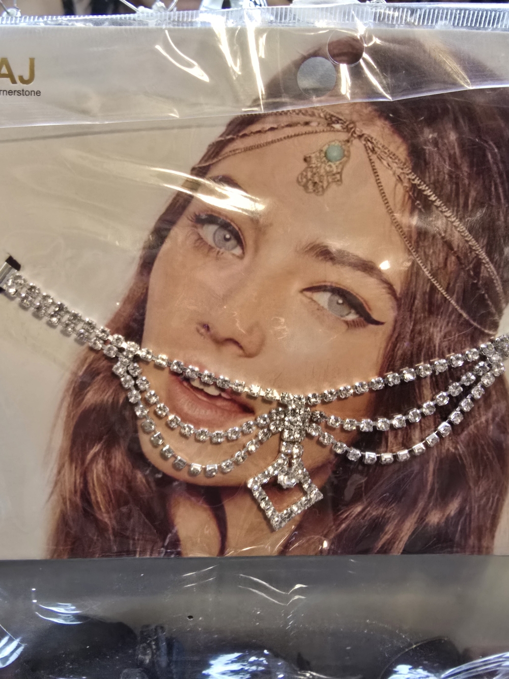 Rhinestone Multi-Strand Head Chain - Silver